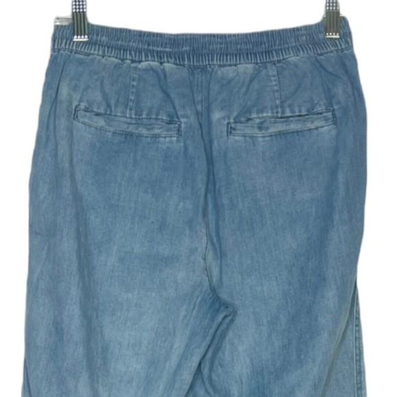 BLANK NYC Pull On Chambray Jogger Pants Blue Light Medium Wash Drawstring Sz XS - Picture 4 of 8